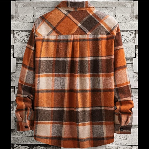 BRAND NEW MENS TRENDY PLAID FLANNEL SHIRT NWT (FALL FASHION) - Picture 2 of 4